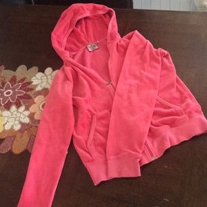 Hot pink velour juicy large zip up